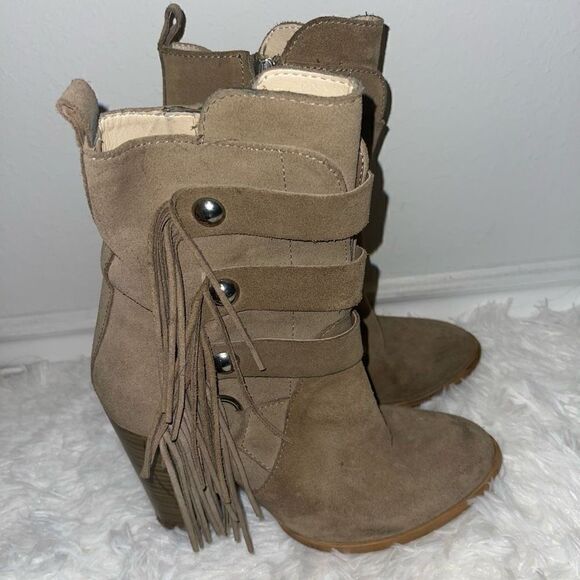 Zara green fringe mid half boots - Picture 6 of 10